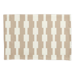 Kissenbezug Streifen Weiß und Beige