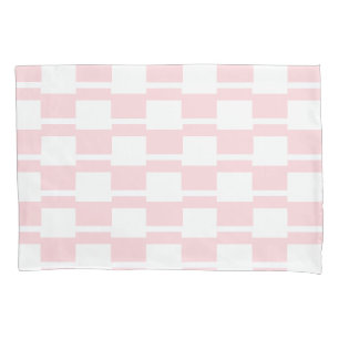 Kissenbezug Streifen Weiß und Rosa Quadrat