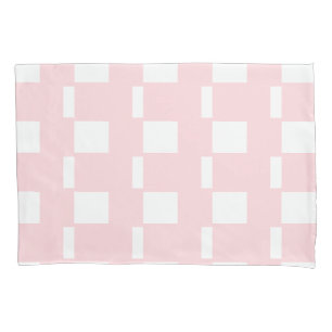 Kissenbezug Streifen Weiß und Rosa Quadrat