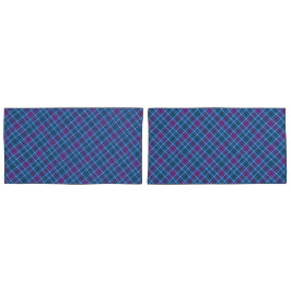 Kissenbezüge - Tartan Blue Pink Lila