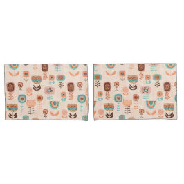 Kissencase - Modernes Blumendesign in Beige und Bl Kissenbezug