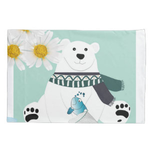 KissenCase Polar Bear Fish Daisy Floral Kissenbezug
