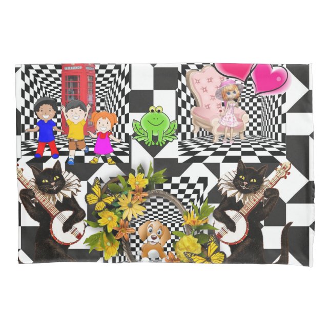 Kissenfallkatzen Feline Hearts Dog Kissenbezug (Vorderseite)