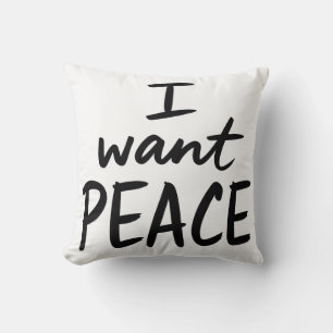 Kissenhülle mit „Ich will Frieden“-Design Kissen