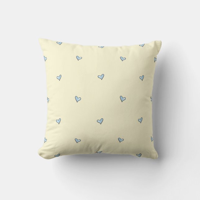 Kissenhülle mit winzigem blauem Herzprint für das  Kissen (Vorderseite)