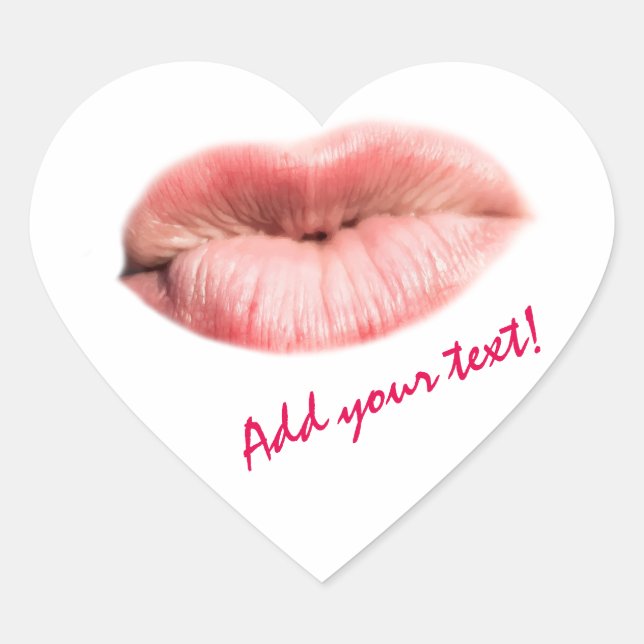 Kissenlips anpassbar Herz-Aufkleber (Vorderseite)