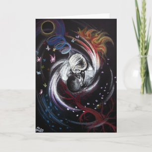 Kissenpaar Yin Yang Liebe Surreal zeichnend Kunst Karte