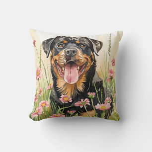 Kissenplatte - Rottweiler Wasserfarben-Kissen Kissen