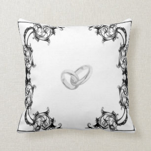 Kissenringträger VINTAGES BLUMENschwarzweiss Kissen