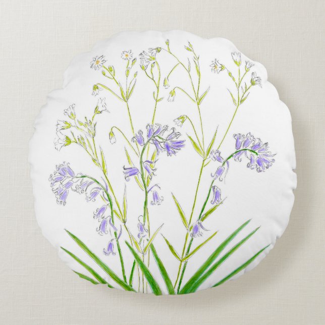 Kissenwürfel und Bluebells Rundes Kissen (Vorderseite)