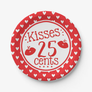 Kisses 25 Cent Valentines Kids Hearts Party Pappteller