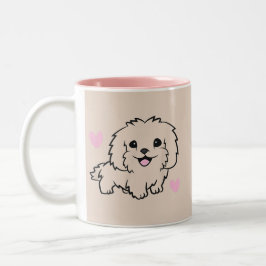 Kisses Coffee Bliss Dog Lover Pet-Themed Design Zweifarbige Tasse