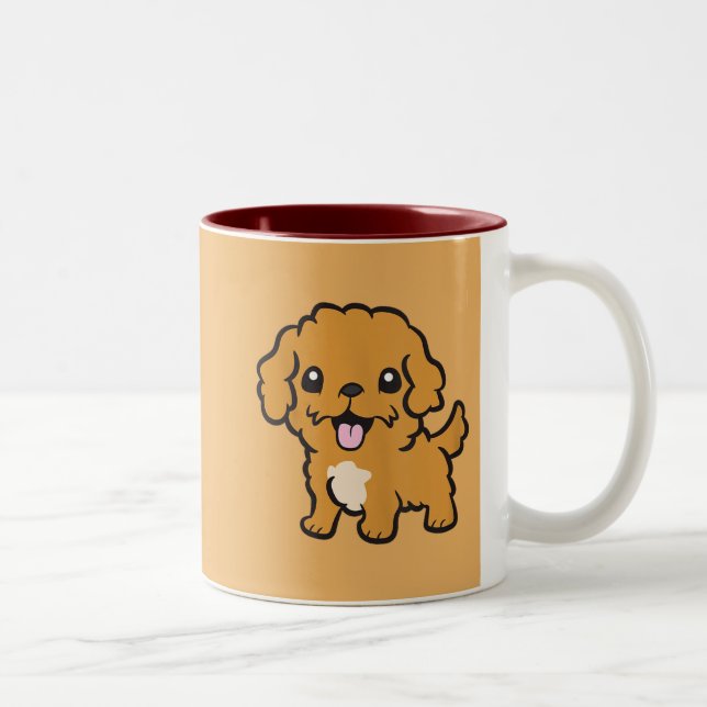Kisses Coffee Bliss Dog Lover Pet-Themed Design Zweifarbige Tasse (Rechts)