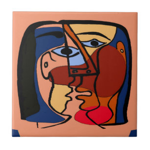 Kisses Cubism Abstrakt Fliese