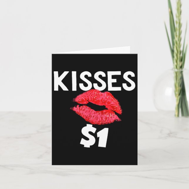 Kisses For Only One Dollar Valentine's Day Edition Karte (Vorderseite)