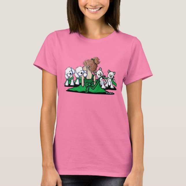 Kisses & Giggles Maltese und Katzen T-Shirt (Vorderseite)