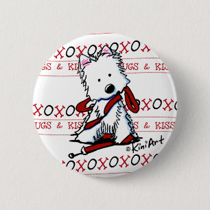 Kisses & Hugs Westie Button Button