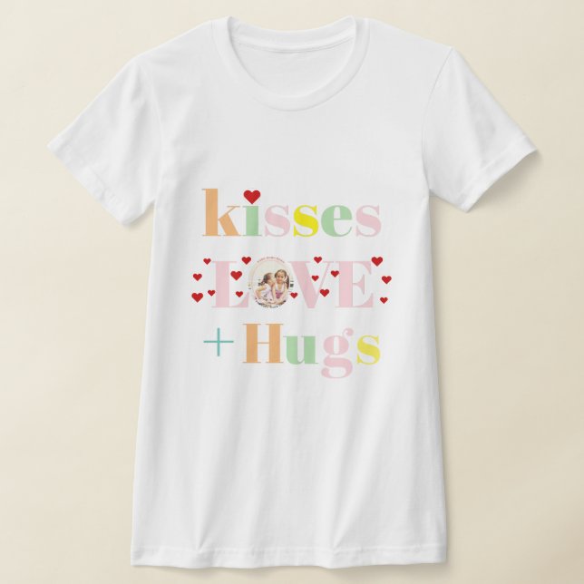 Kisses, Liebe, Schläger Typografie Foto Valentinst T-Shirt (Ablage )