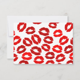 kisses lips lipstick print valentines day pattern einladung