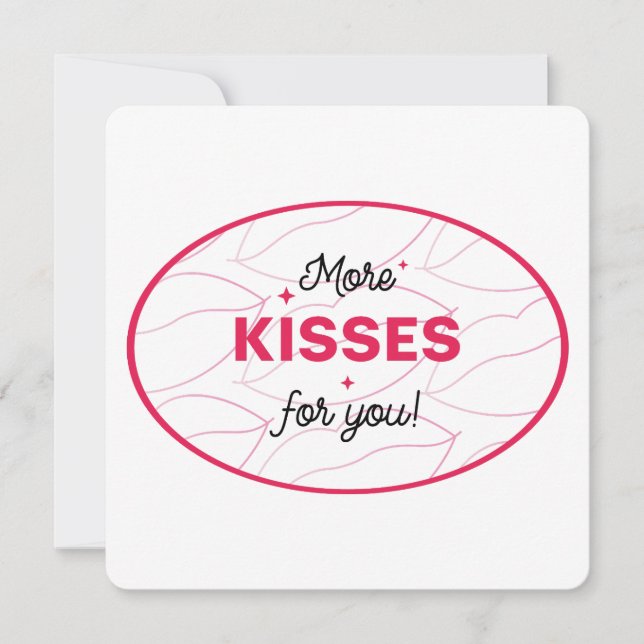 Kisses Love Lips Red Pink Lettering. Einladung (Vorderseite)