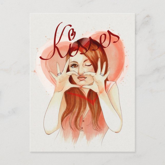Kisses Postcard Postkarte (Vorderseite)