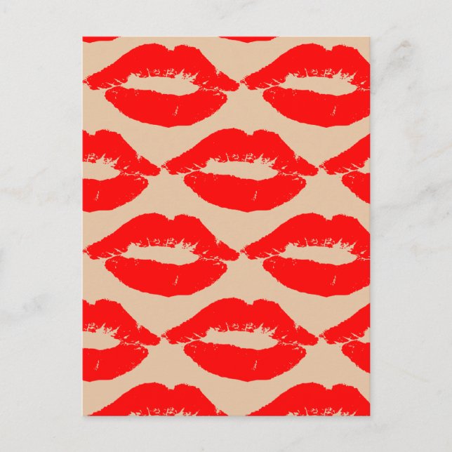 KISSES RED LIPS POSTCARDS POSTKARTE (Vorderseite)