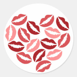 Kisses Runder Aufkleber