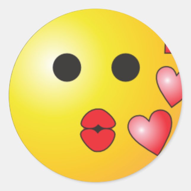 Kisses Runder Aufkleber (Vorderseite)