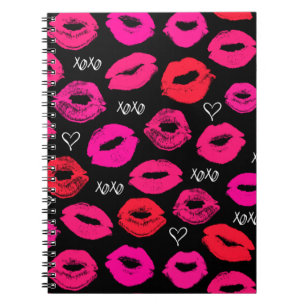 Kisses XOXO Rot und Rosa Notebook Notizblock