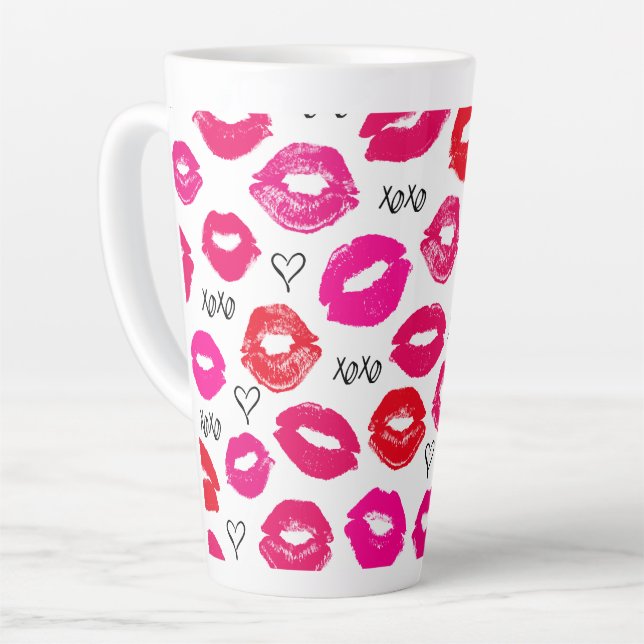 Kisses XOXO Rot und Rot Milchtasse (Linke Ecke)