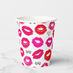 Kisses XOXO Rot und Rot Pappbecher