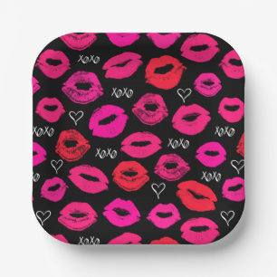 Kisses XOXO Teller Rot und Rosa