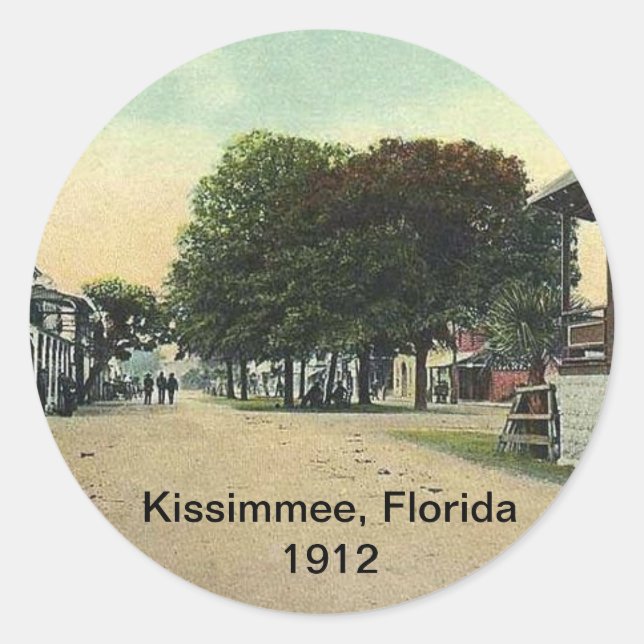 Kissimmee, Florida 1912 Runder Aufkleber (Vorderseite)