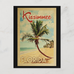 Kissimmee Palm Tree Vintage Travel Postkarte