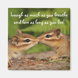 Kissing Baby Chipmunks Laugh Quote Magnet