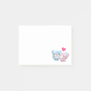Kissing Bears Niedlich und Kawaii Post-it Klebezettel