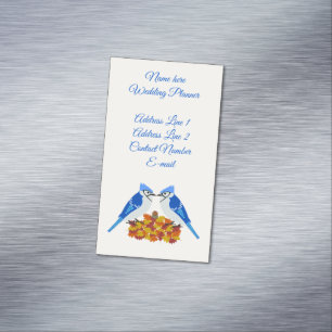 Kissing Blue Jay Hochzeit im Herbst Planer Custom Magnetische Visitenkarte