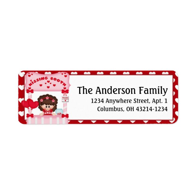 Kissing Booth Valentine's Day Address Labels (Vorne)