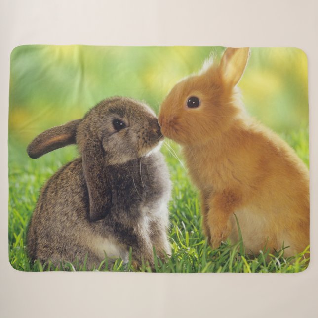 KISSING BUNNIES SHERPADECKE (Vorderseite (Horizontal))