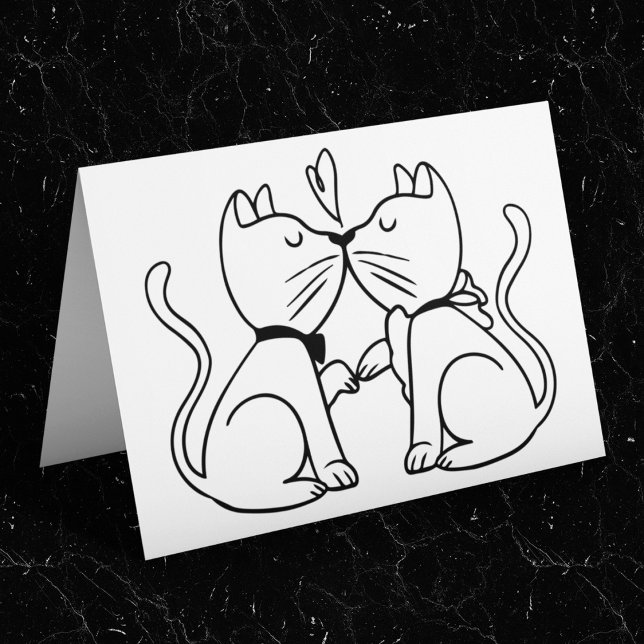 Kissing Cat Liebhaber Hochzeit Kätzchen Schwarz-we (Von Creator hochgeladen)