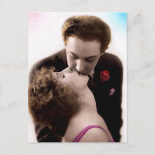 Kissing Couple French Postcard Postkarte