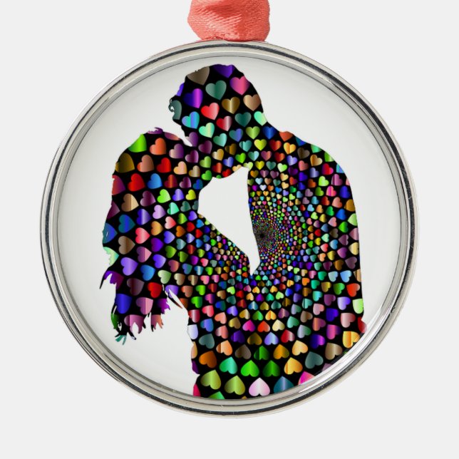 KISSING COUPLE ORNAMENT AUS METALL (Vorne)