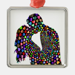KISSING COUPLE SILBERNES ORNAMENT