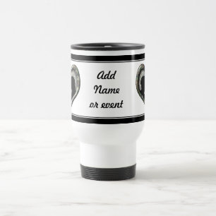 Kissing Couple Silhouette über Camouflage Heart Reisebecher