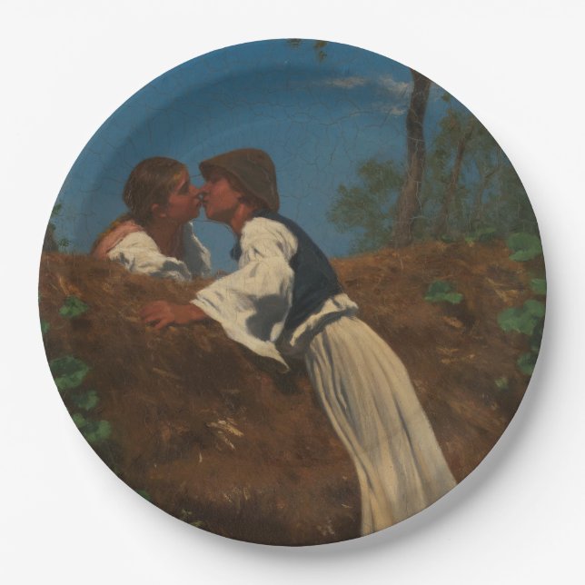 Kissing Couple (The Kiss) (von Pettenkofen) Pappteller (Vorderseite)