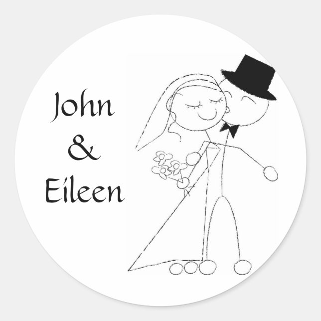 Kissing Couple Wedding Stickers (Vorderseite)
