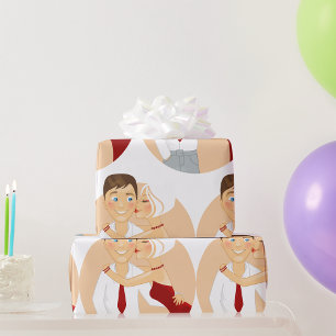 Kissing Couple Wrapping Paper Geschenkpapier