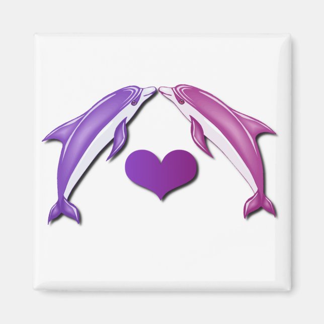 Kissing Dolphins Magnet (Vorne)