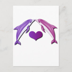 Kissing Dolphins Postcard Postkarte