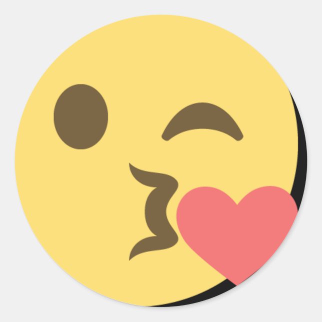 Kissing Emoji Runder Aufkleber (Vorderseite)